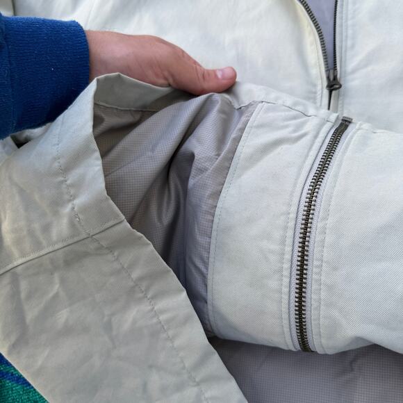 Men's Gap White Tan Zip Up Lined Eisenhower Casual Light Work Jacket Coat Sz XL - Picture 5 of 6